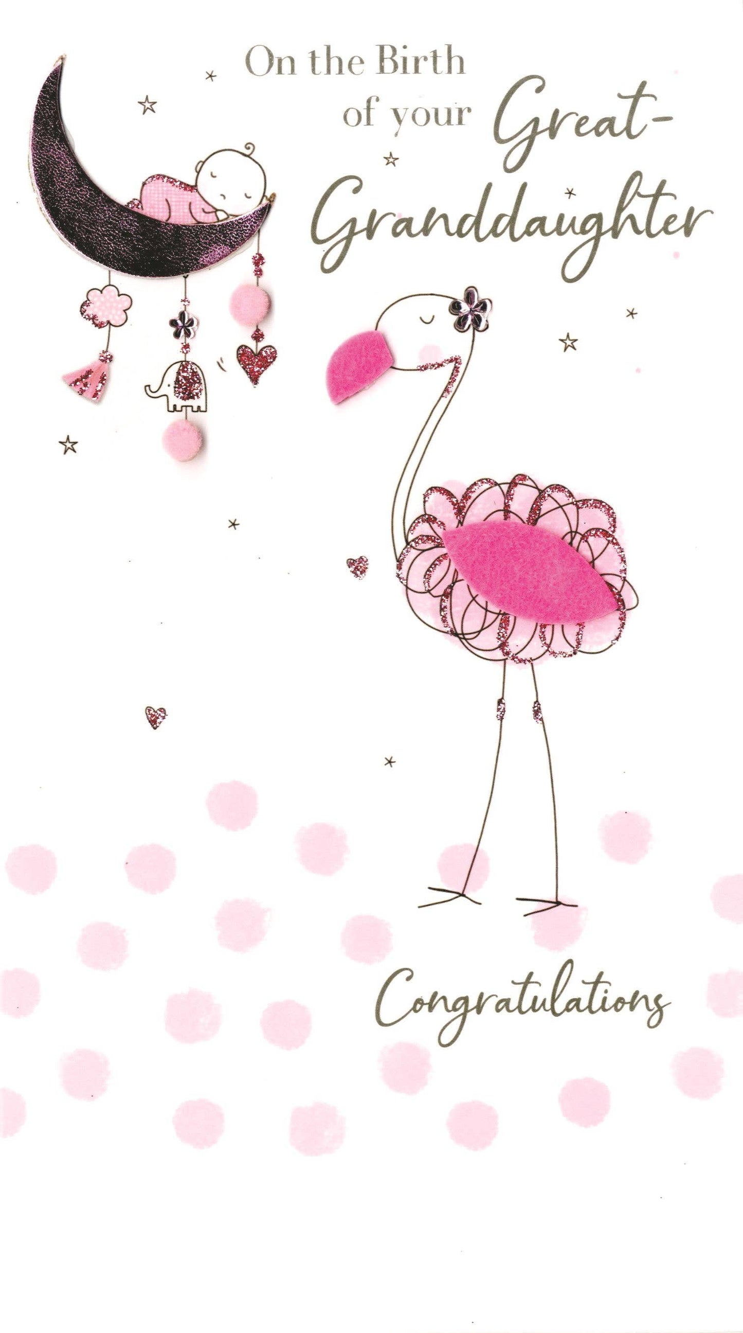 BirthGreatGranddaughter-Flamingo - Champagne - Second Nature