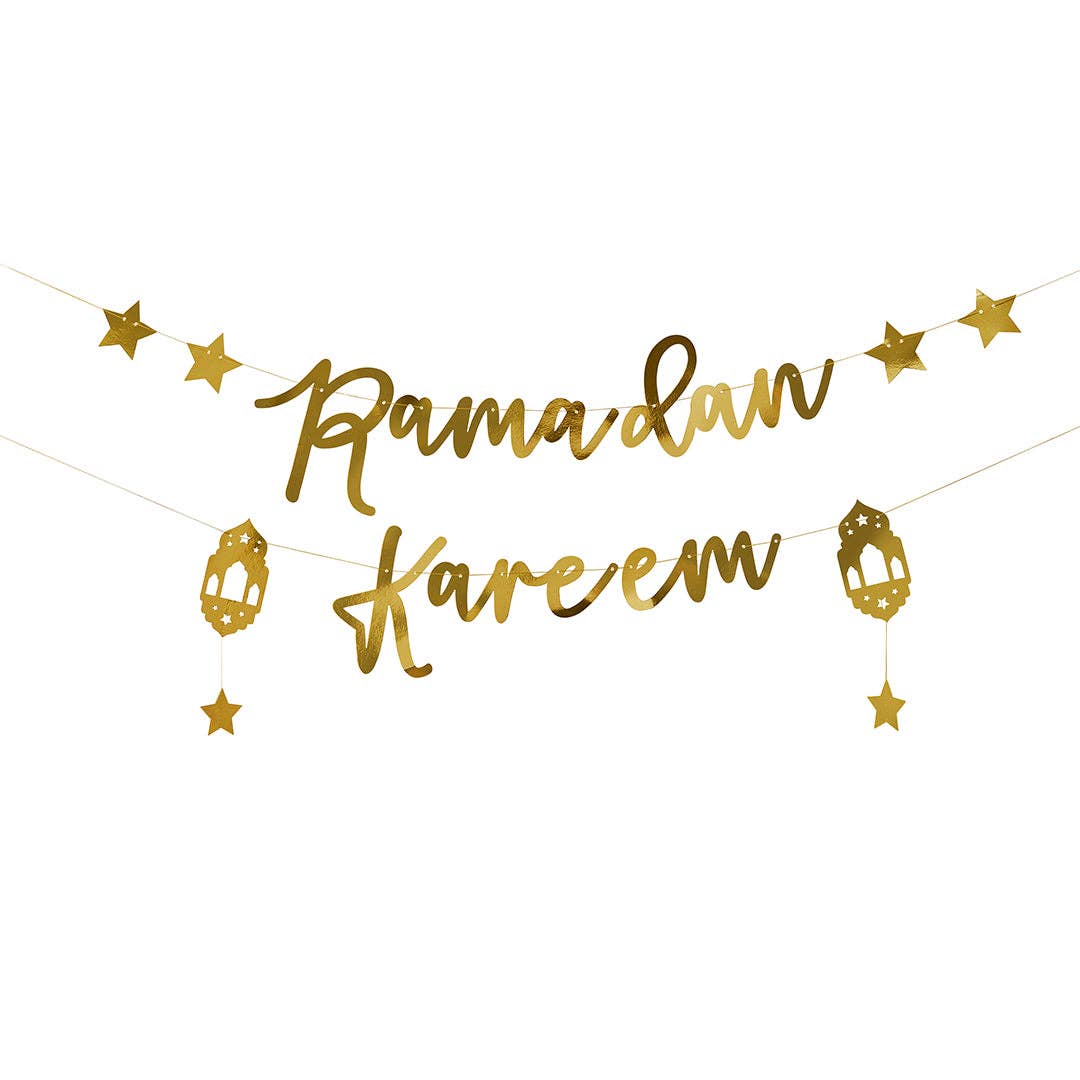 Gold 'Ramadan Kareem' Card Banner x2 2M