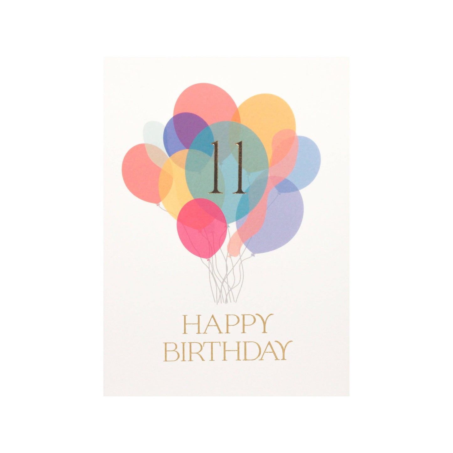 Eleventh Birthday Balloon Bunch Card