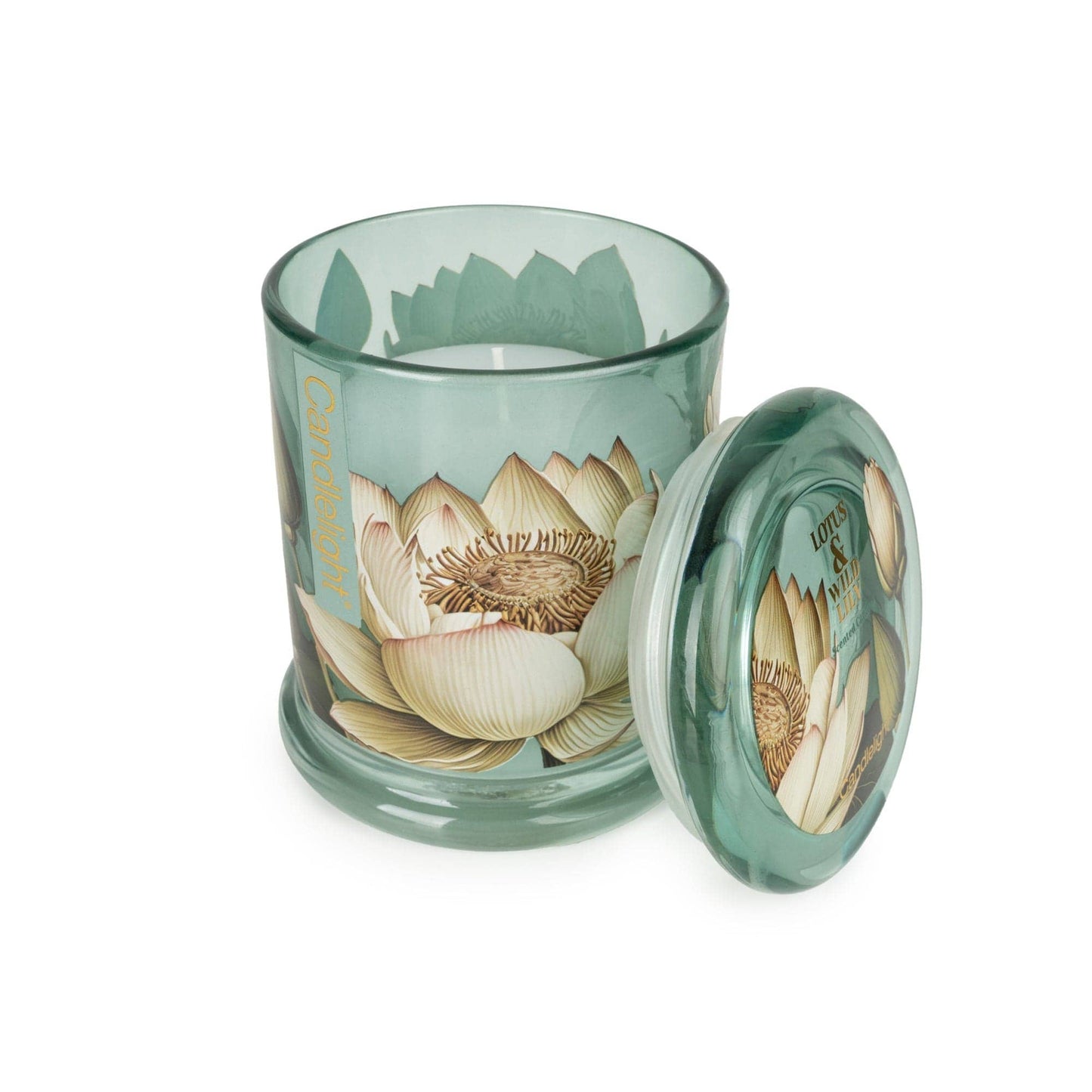 Large Glass Lidded Jar - Lotus & Wild Lily