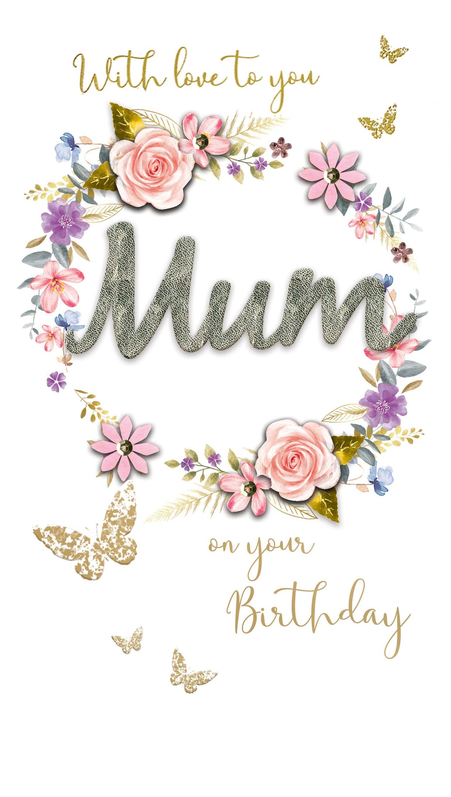 Mum - Wreath With Mum In Middle - Champagne - Second Nature