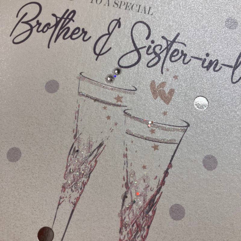 Dotty - Brother & Sister In Law - Wedding Crystal Flutes