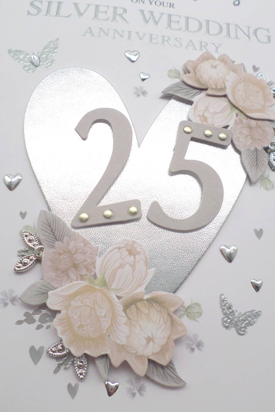 Silver Anniversary-Heart With 25 - Champagne - Second Nature