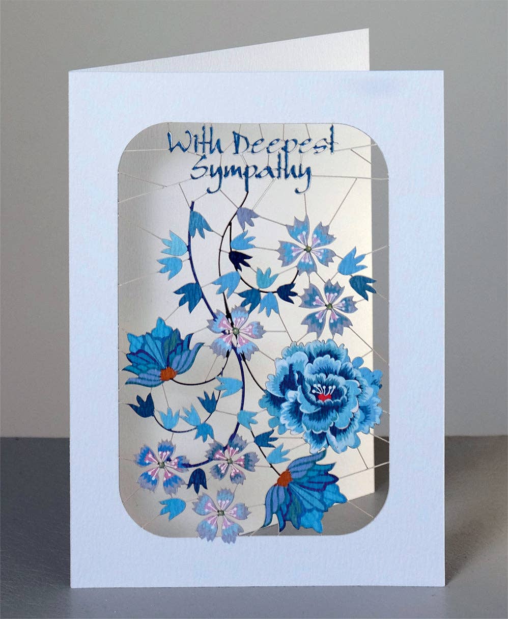With Deepest Sympathy Card - Blue Flowers