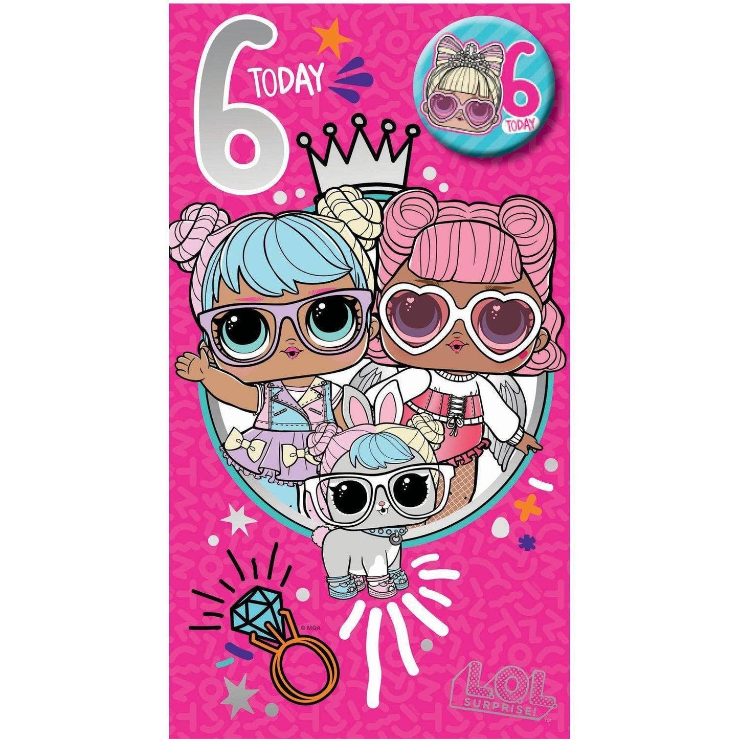 LOL Surprise Age 6 Birthday Card