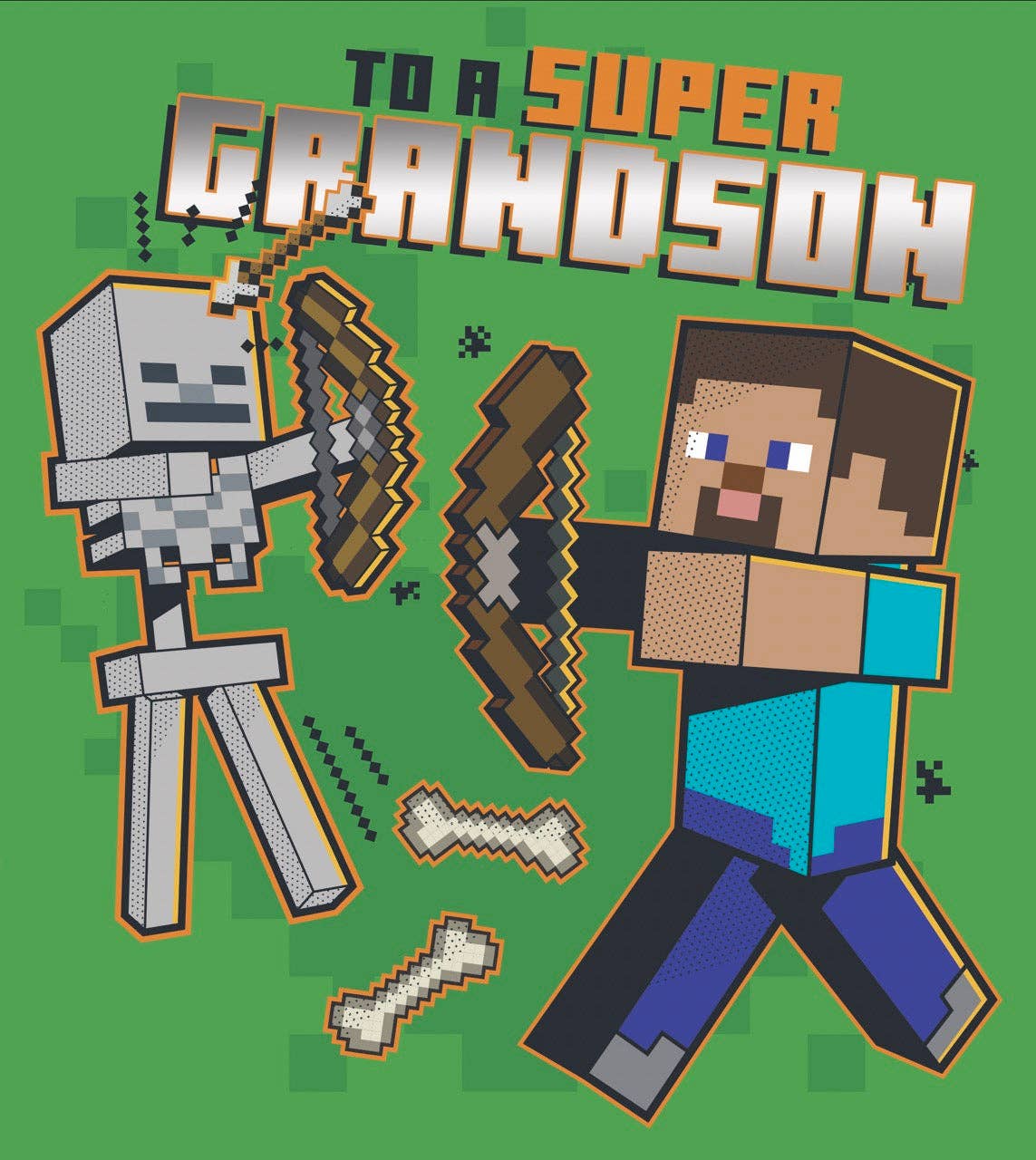 Minecraft Grandson Birthday Card