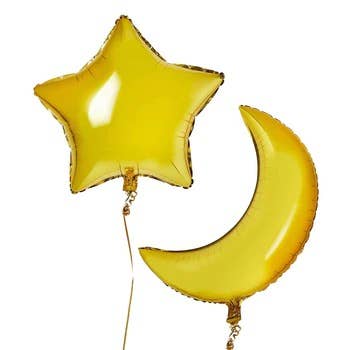 Gold Moon 28" & Star 24" Balloons 1 Of Each