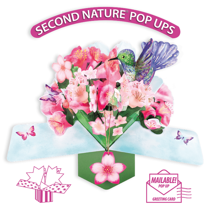 Blue Flowers Birthday - Pop-Up Greeting Card - Second Nature