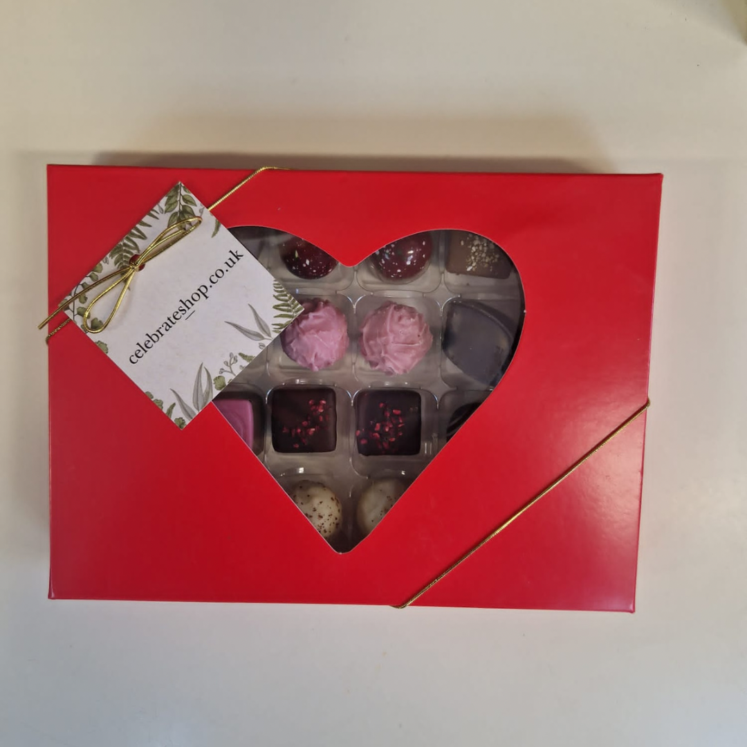 Select Your Own Valentines 24 Red Heart Chocolate Gift Box