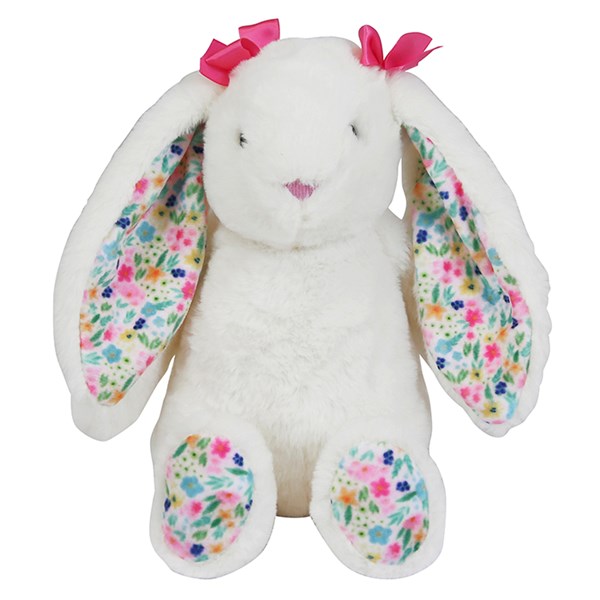Floral Cream Bunny Plush 8"