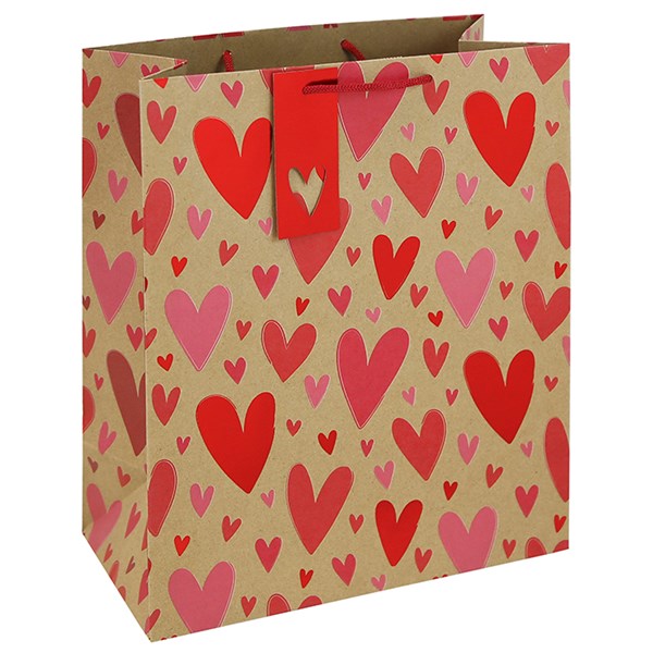 Kraft Hearts Bag Medium