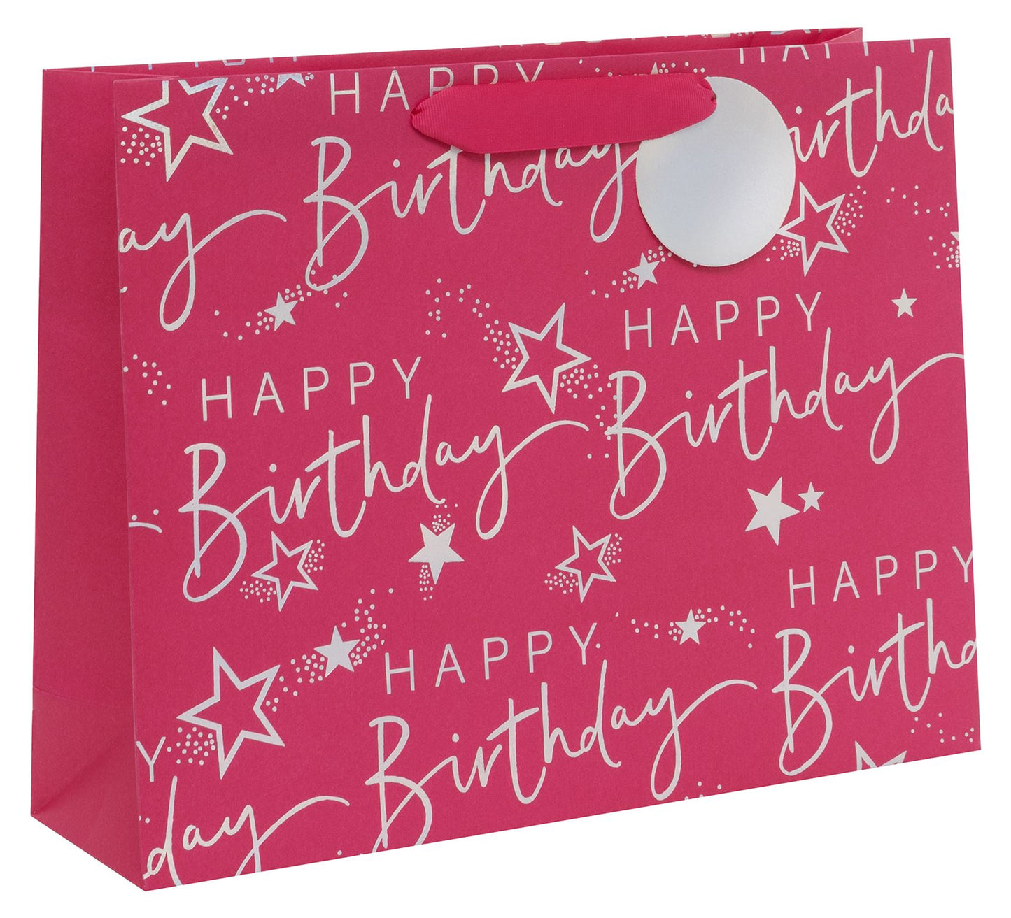 BAG LANDSCAPE LARGE HAPPY BIRTHDAY SCRIPT PINK