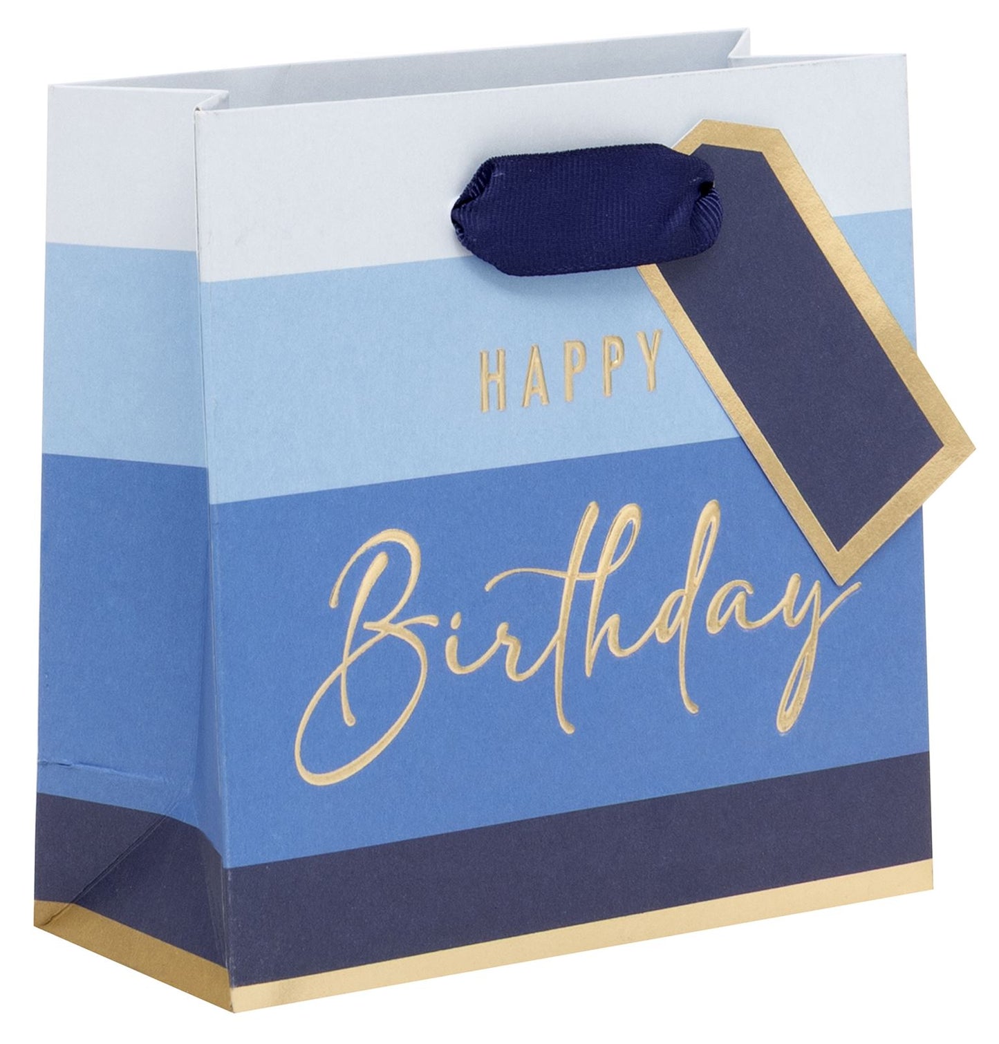 BAG SMALL HAPPY BIRTHDAY STRIPE BLUE