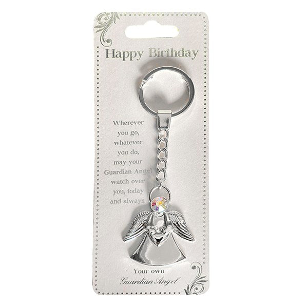 Guardian Angel Keychain Happy Birthday