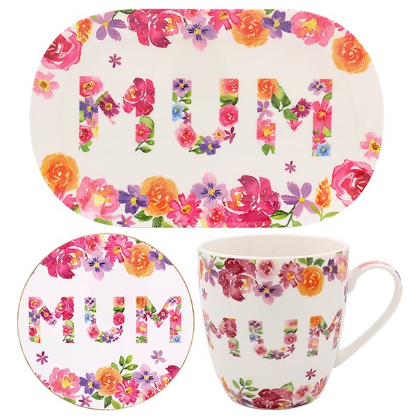 Floral Galand Mug 3 Piece Set Mum