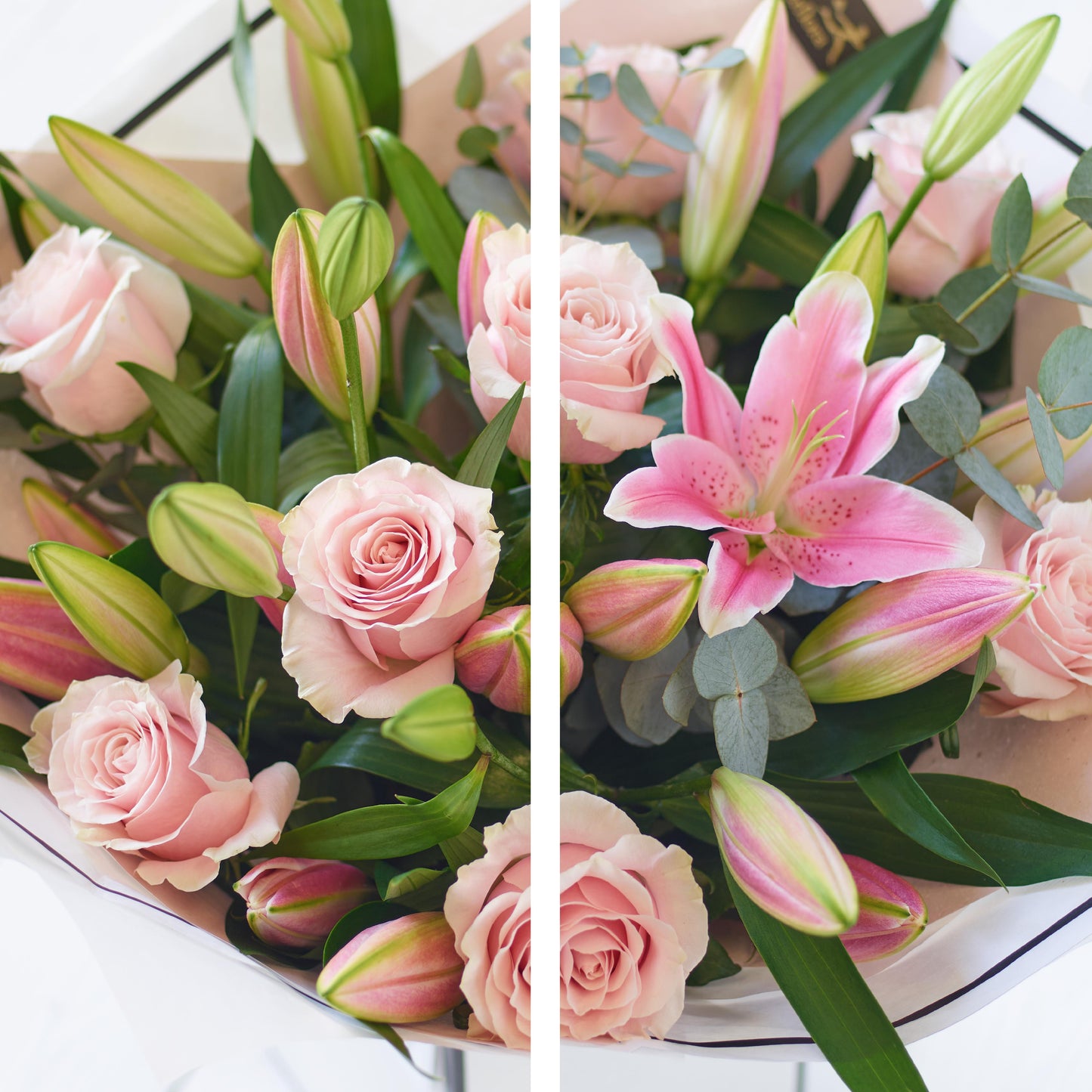 Luxury Pink Rose and Lily Bouquet