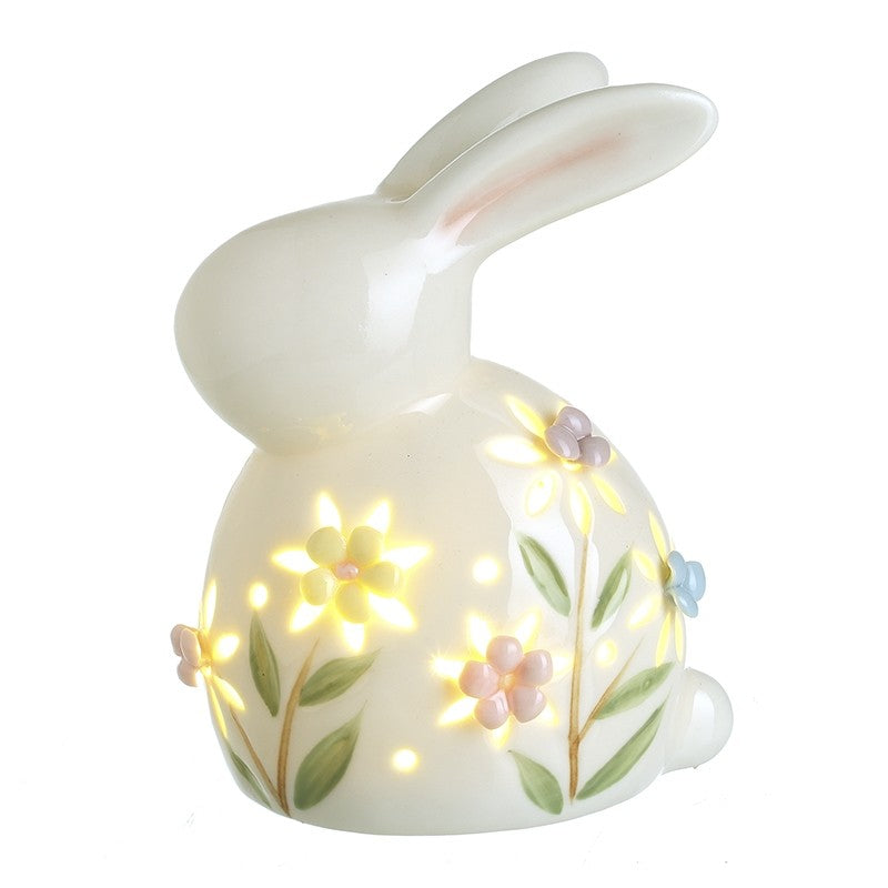 Floral Ceramic Led Rabbit