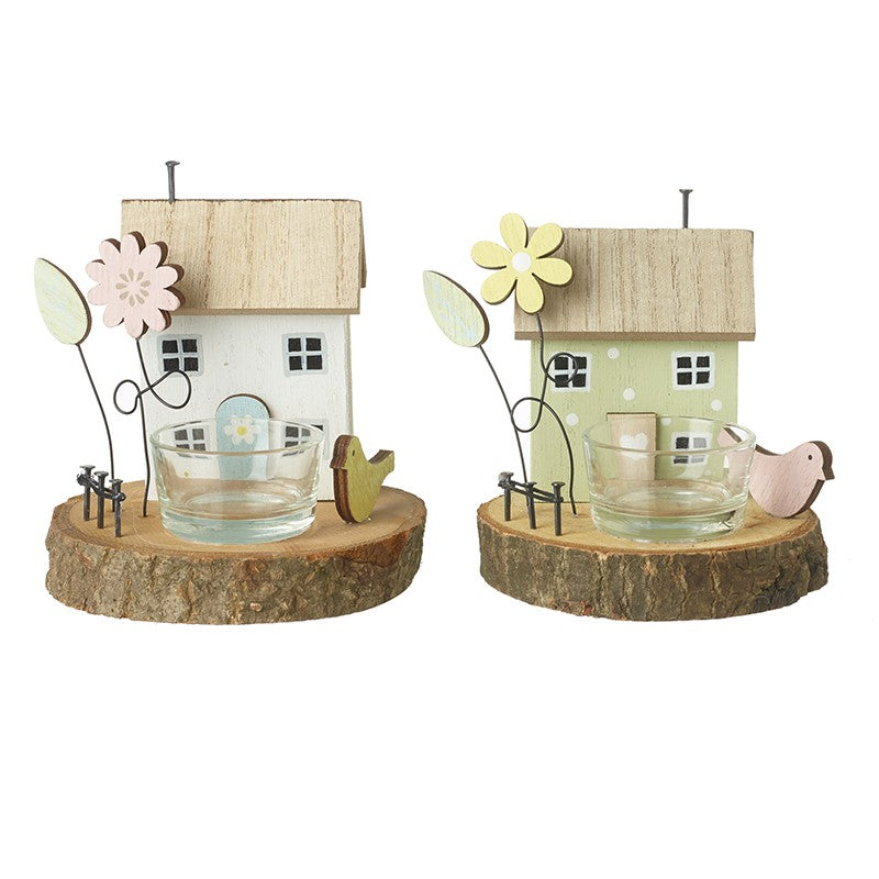 Wooden House LED Tealight Decoration
