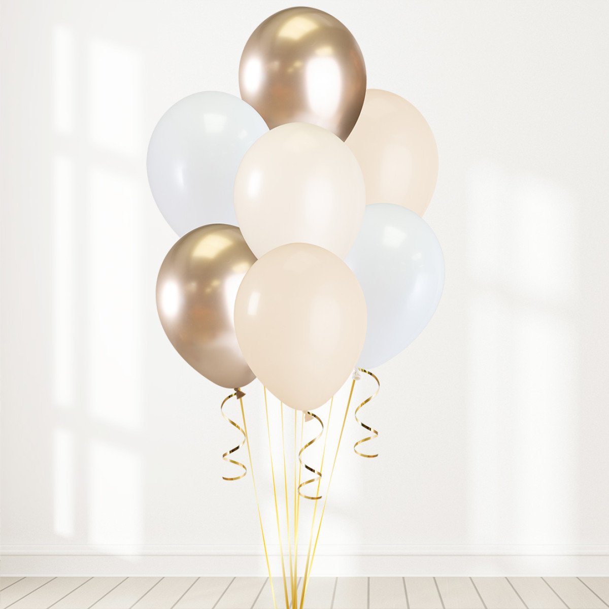 Chrome Nude Latex Balloon Bouquet (Helium Filled)