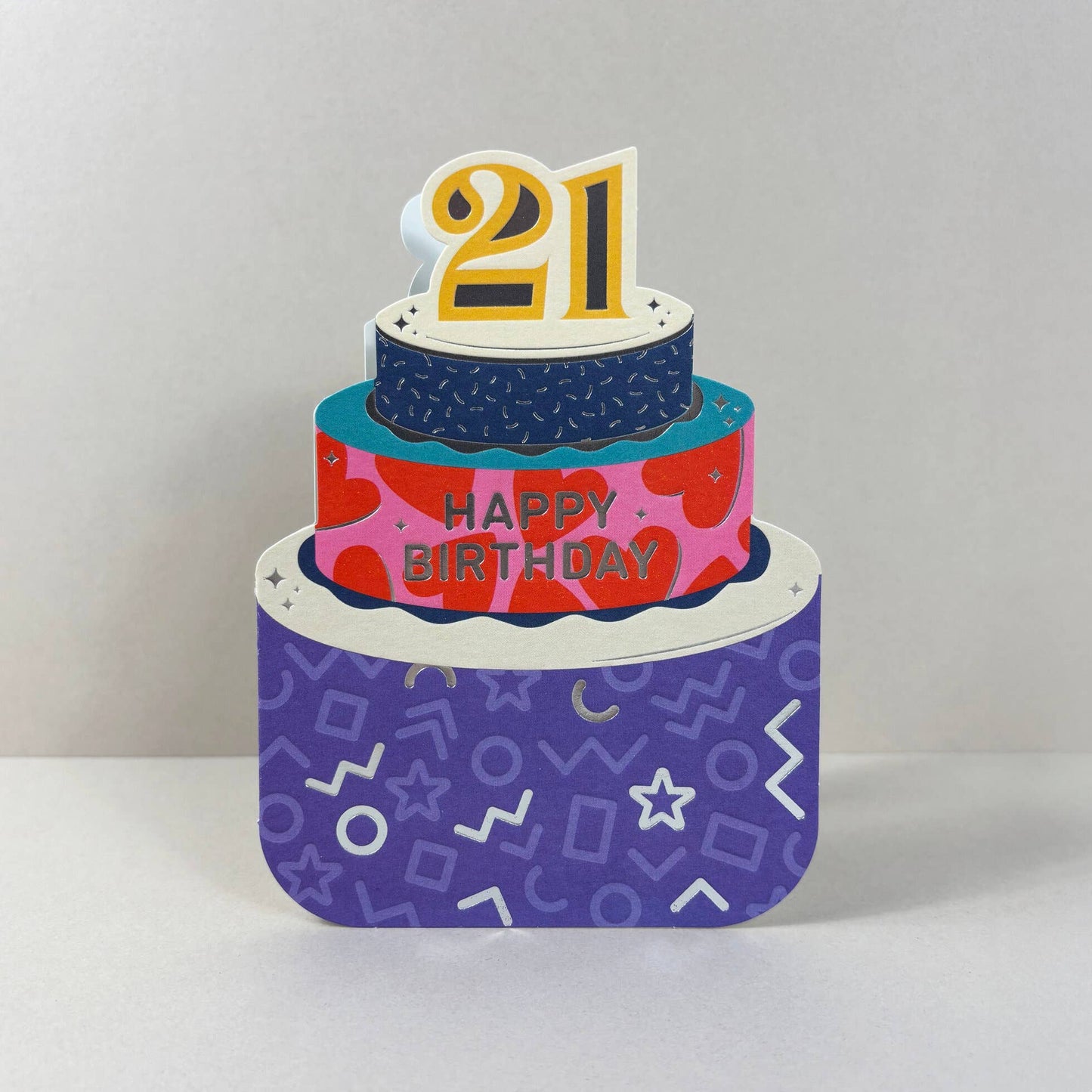 Age 21 Die Cut Cake Card