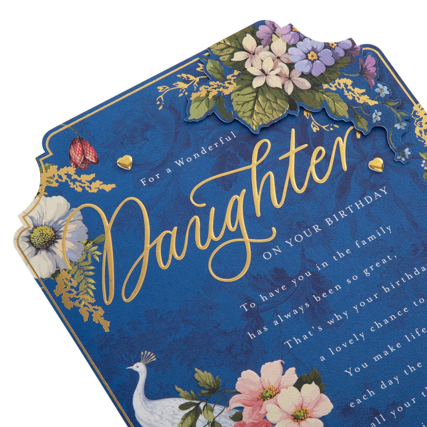 Birthday Card for Daughter with Floral Design and Verse