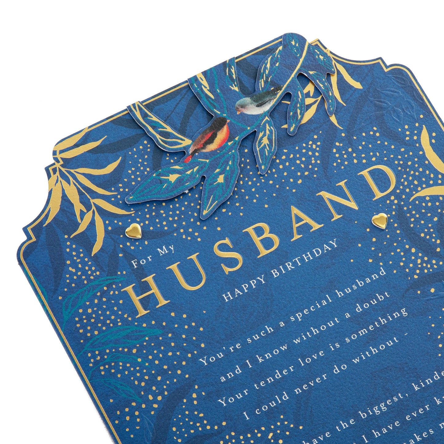 Birthday Card for Husband with Floral Design and Verse