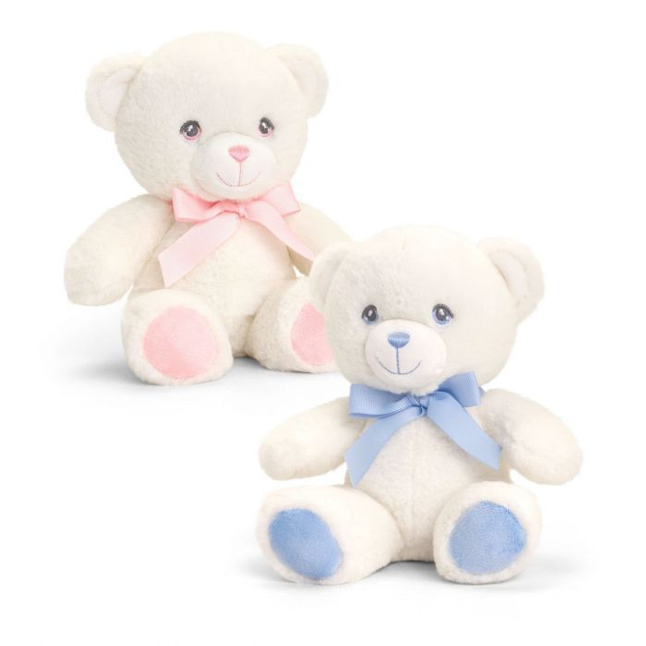 20cm Keeleco baby Cream Bear with Ribbon2 Asstd