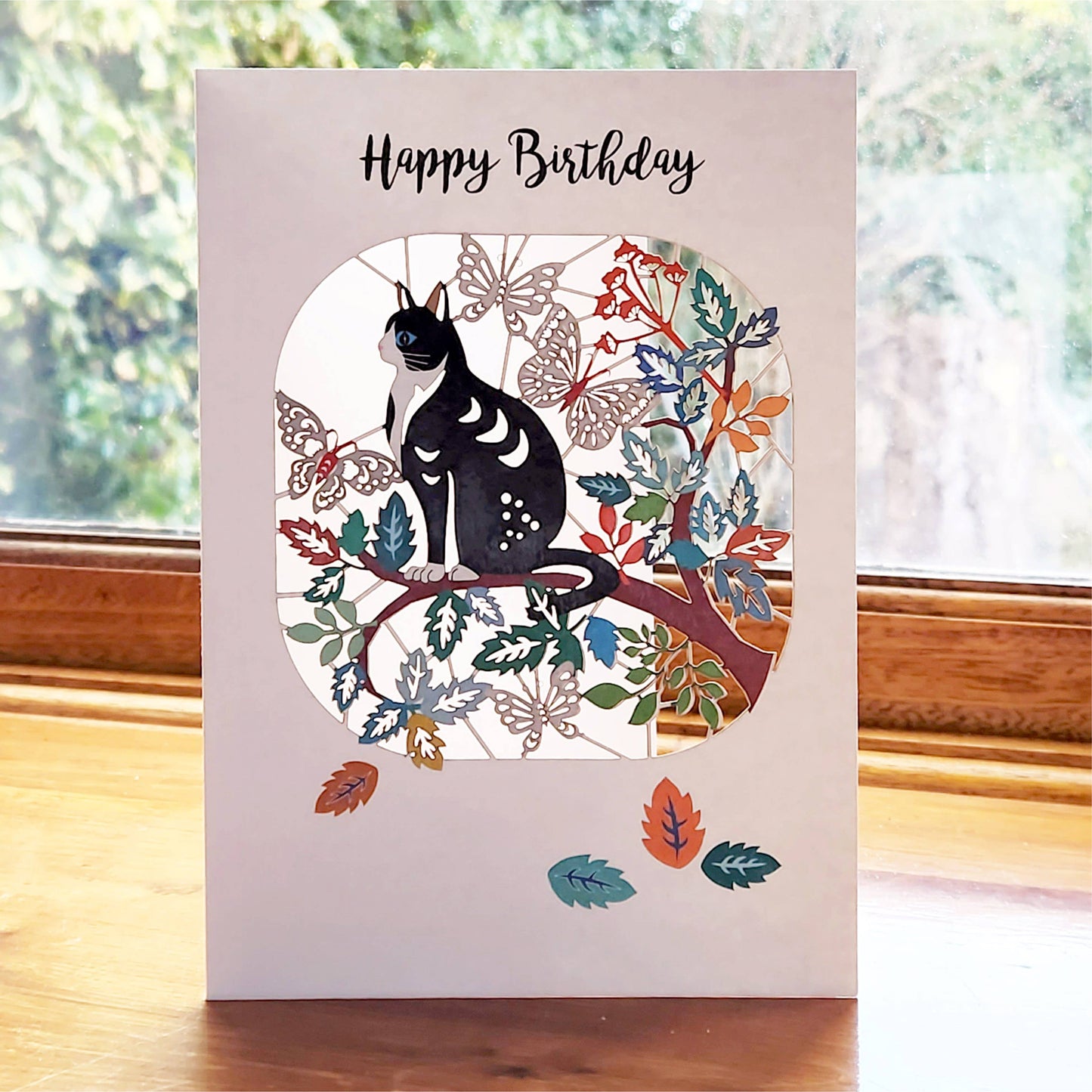 Happy Birthday Card Featuring a Cat