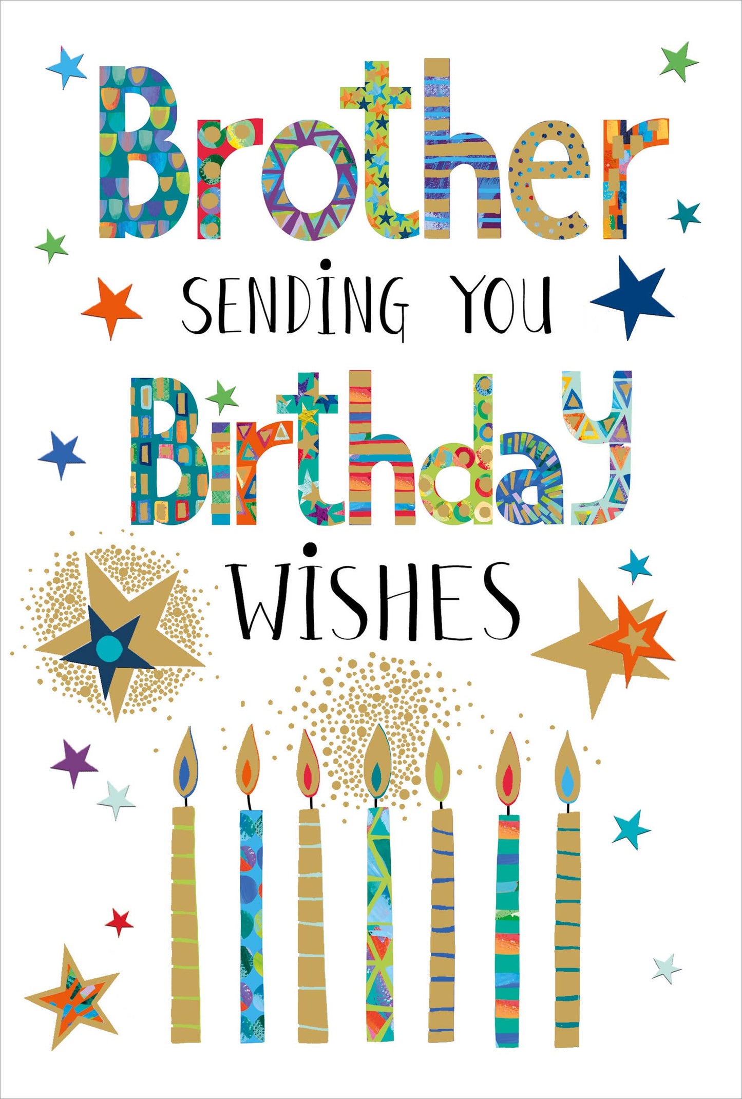 BROTHER RELATIONS BIRTHDAY CARD HR414 BIRTHDAY CANDLES