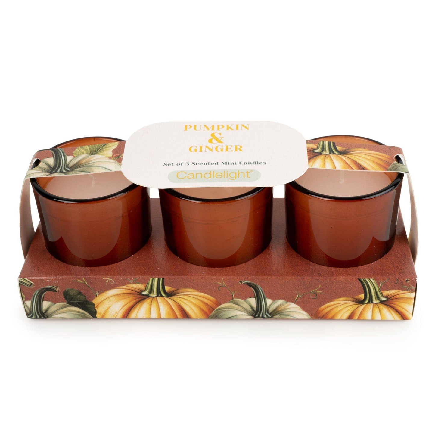 Set of 3 Votive Candles - Pumpkin & Ginger