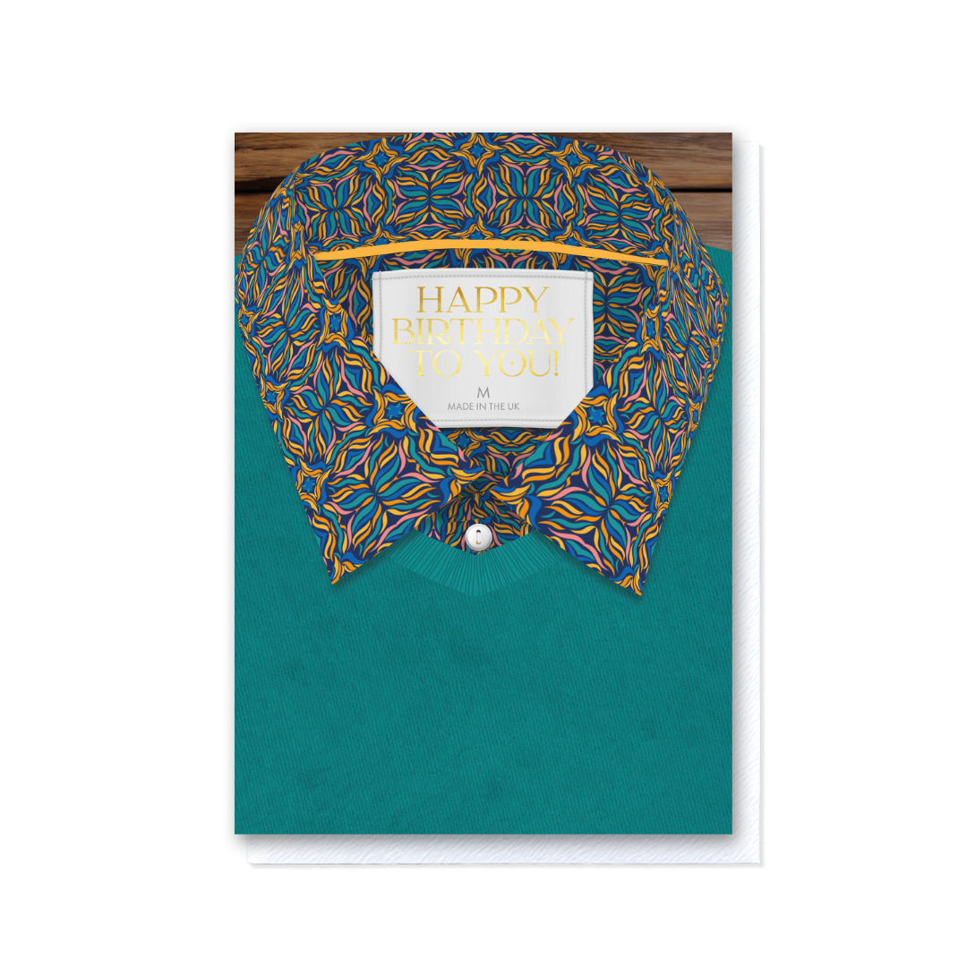 Attirely Good - Tropical Swishes Teal Happy Birthday To You