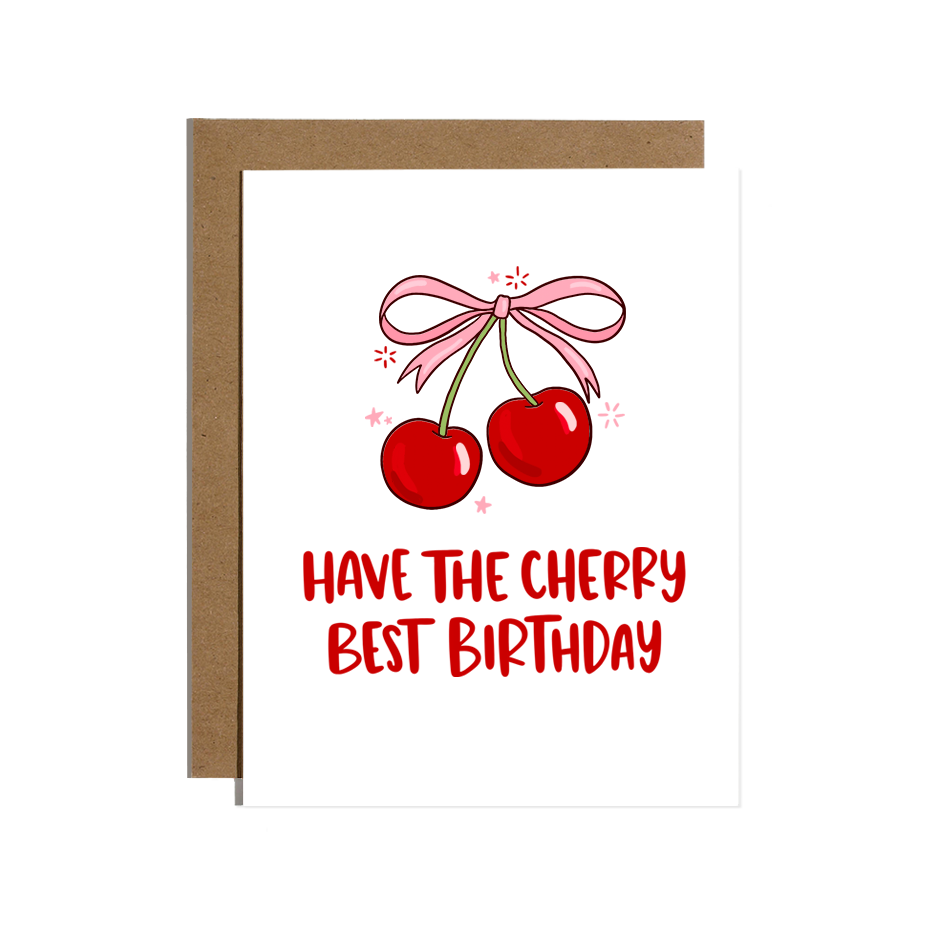 Cherry Best Birthday Greetings Card