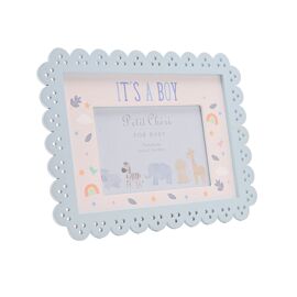 Petit Cheri Scallop Frame 6" x 4" Blue - Its A Boy