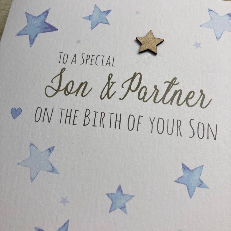 6 X Son & Partner - Birth of Son - Blue Stars (S520)