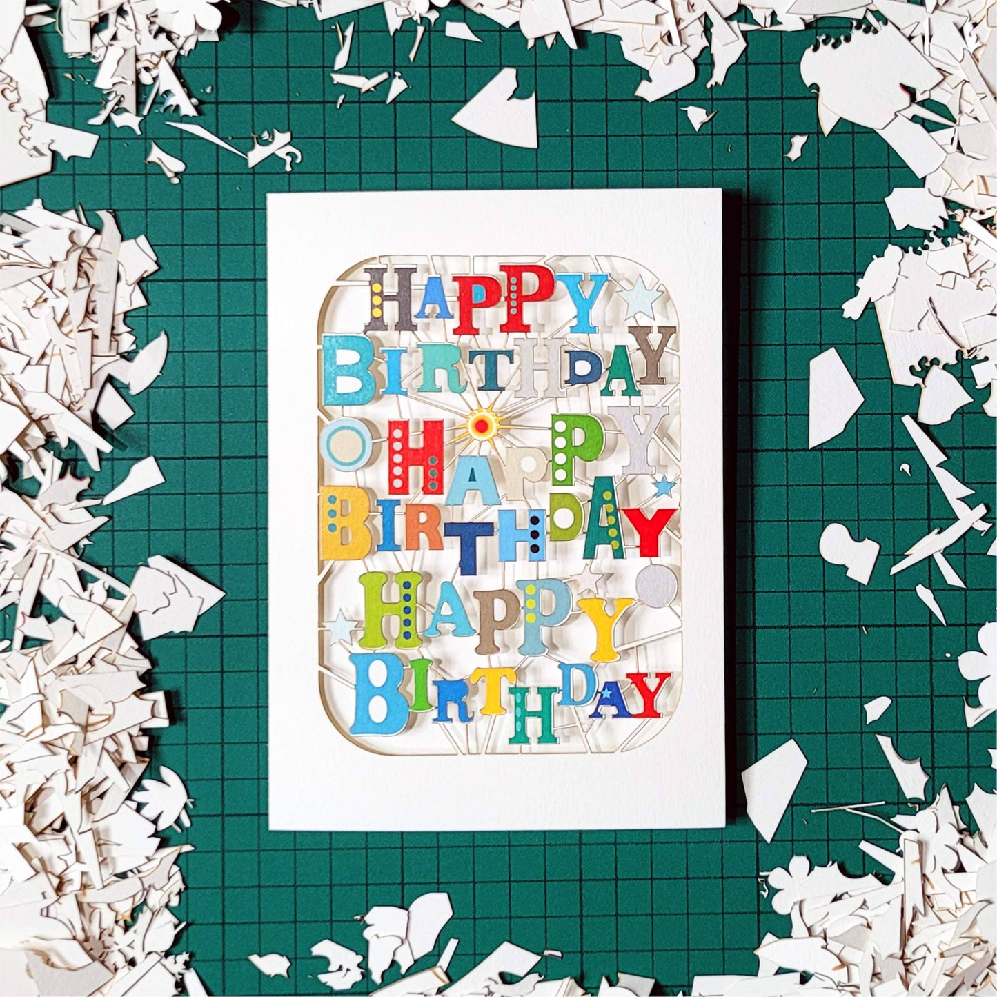 Happy Birthday X 3 - Birthday Card