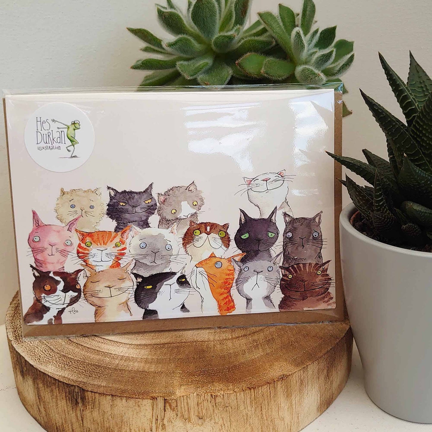 Cute Cat card, Funny Cat Birthday card, Crazy cat card