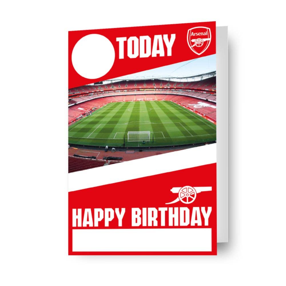 Arsenal FC Personalised Birthday Card With Sticker Sheet