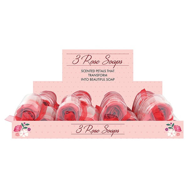3pc Soap Roses Assorted Colours