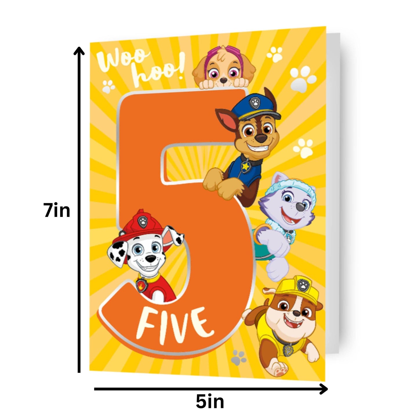 Paw Patrol Age 5 Birthday Card