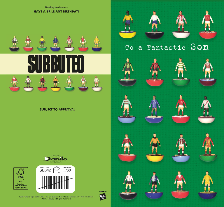 Subbuteo 'Son' Football Birthday Card