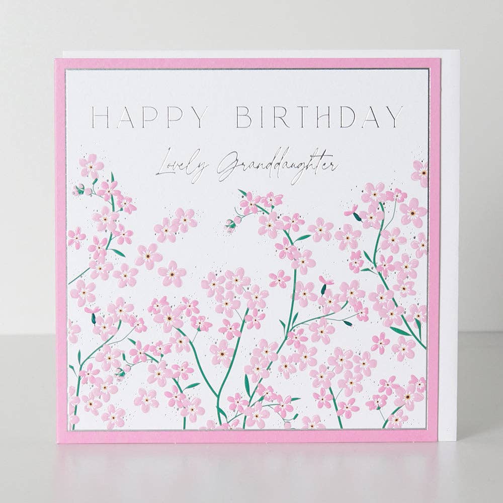 Happy Birthday Lovely Granddaughter Pink florals