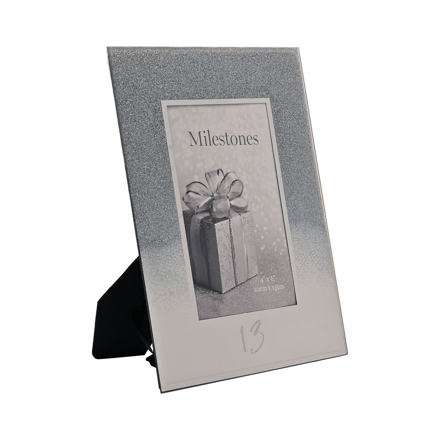 Milestones Glitter Mirror Frame 4" x 6" - 13th