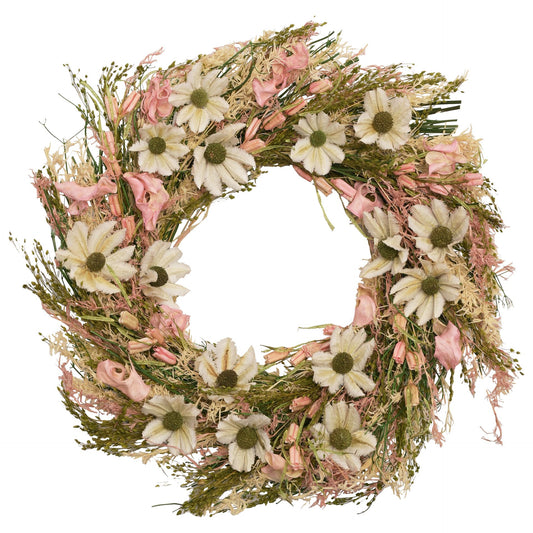 Hestia Dried Floral Wreath 25cm Pink