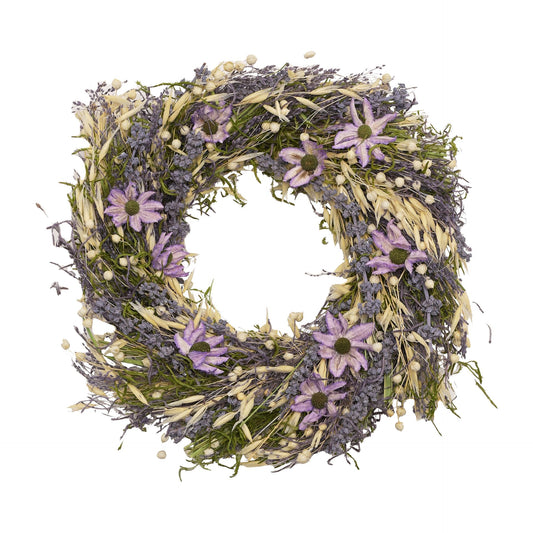 Hestia Dried Floral Wreath 25cm Purple