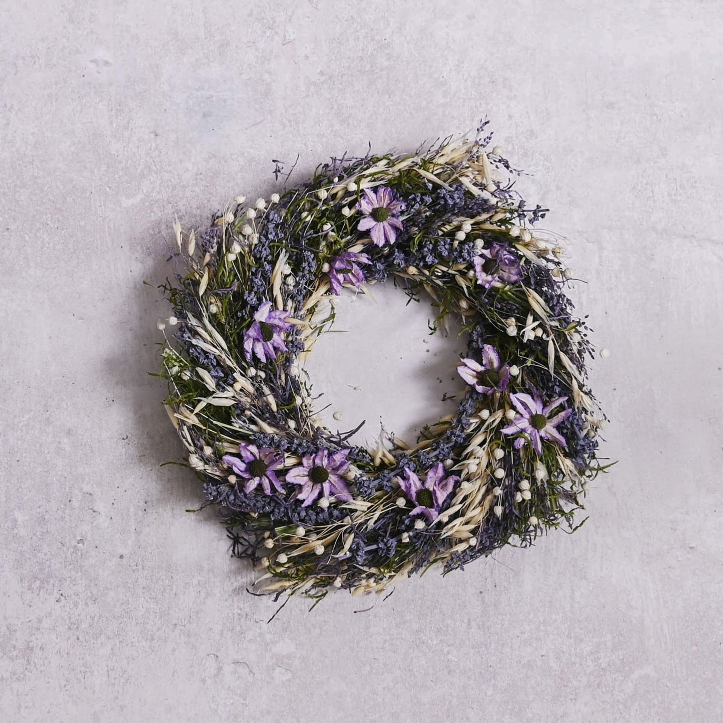 Hestia Dried Floral Wreath 25cm Purple