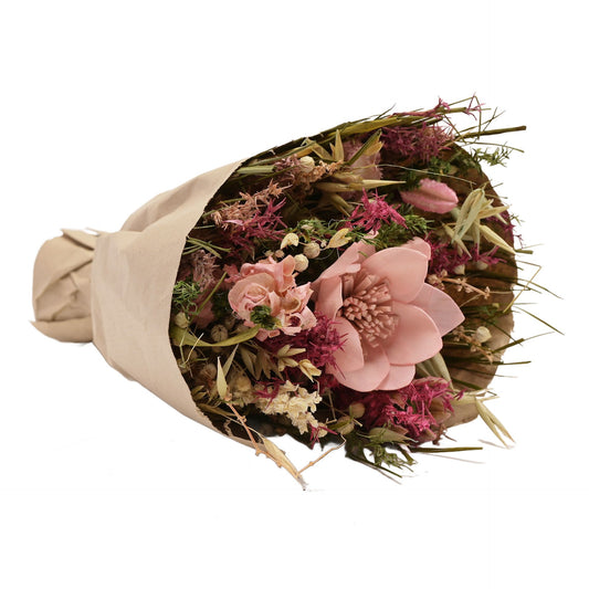 Hestia Dried Floral Bouquet 25cm - Pink