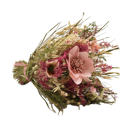 Hestia Dried Floral Bouquet 25cm - Pink