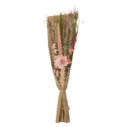 Hestia Dried Floral Bouquet 60cms - Pink