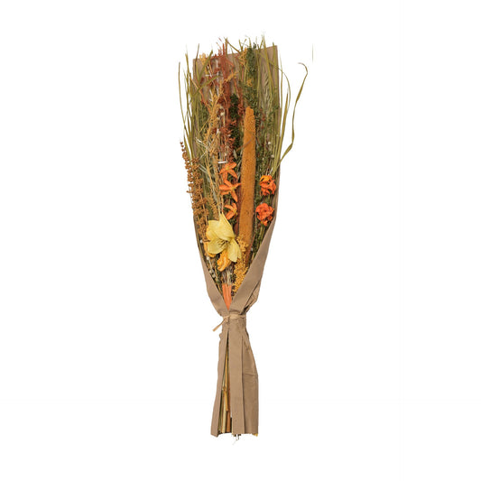 Hestia Dried Floral Bouquet 60cms - Orange