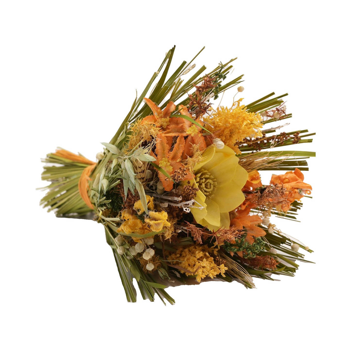 Hestia Dried Floral Bouquet 25cm - Orange
